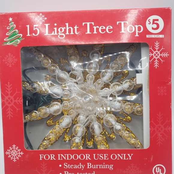 Vtg Lighted Star Christmas Tree Topper New Old stock l - Picture 3 of 4